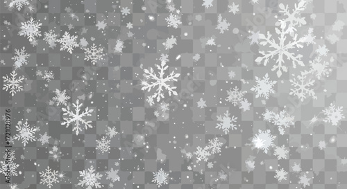 Gray snowflake seamless background illustration, symbolizing winter holiday season, festive decor, and stylish seasonal celebration design