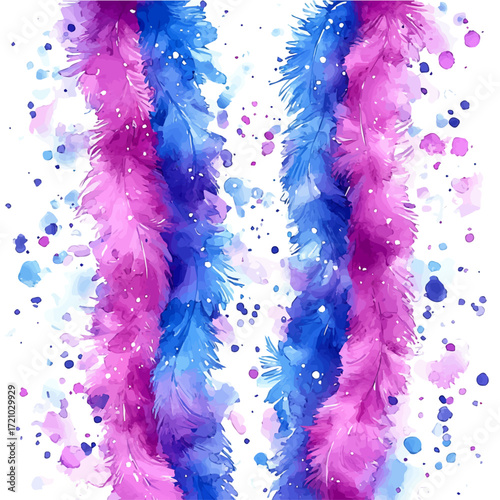 watercolor of Feather Boa, vector, isolated on a white background.