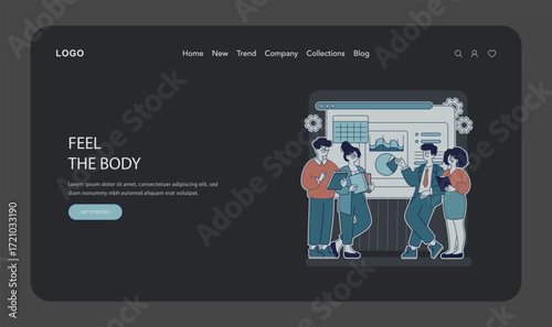 Team Collaboration on Analytics Vector Illustration