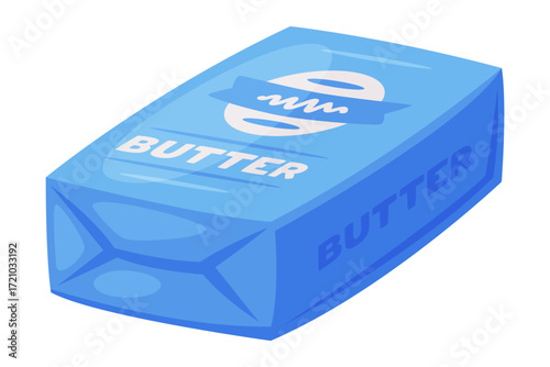 Butter as Dairy Food and Product Item Vector Illustration