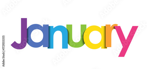 JANUARY colorful vector typography banner