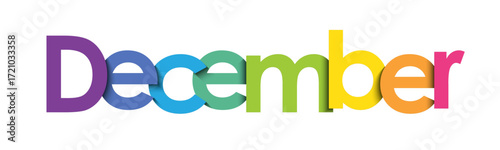 DECEMBER colorful vector typography banner