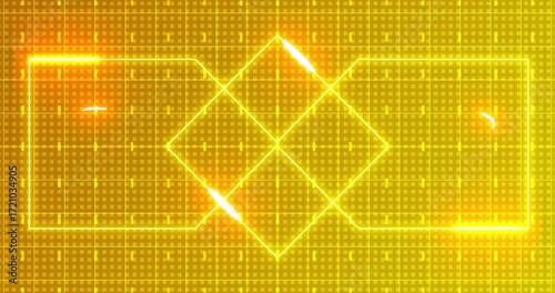 4K abstract digital data technology Geometric Design Background.Features animated geometric shapes on a bg.Transfer and storage of data sets.Future technology interface data sci-fi display screen