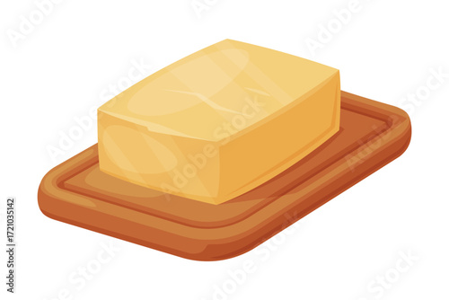 Butter as Dairy Food and Product Item Vector Illustration