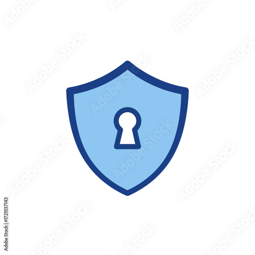 Security Shield with Keyhole - Vector Illustration for Protection and Access Concepts