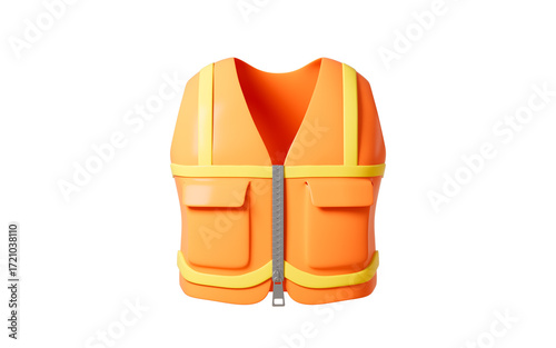 Orange workwear, working uniform, safety uniform, 3d rendering.