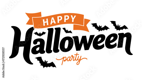 Happy Halloween Party: A festive and inviting greeting with the spirit of Halloween, accompanied by a visual display of bats flying in a fun-loving setting.