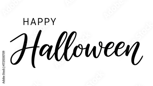 Happy Halloween typography: A simple yet festive typography illustration, Perfect for autumn greetings and Halloween themed celebration, conveying warmth and joy.