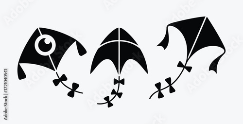 Black kites on white background vector illustration design concept