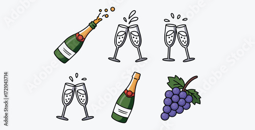 Celebratory Wine Toast with Champagne and Grapes for festive occasions