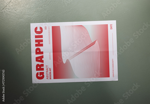 Mockup Of Folded Horizontal Customizable A2 Poster