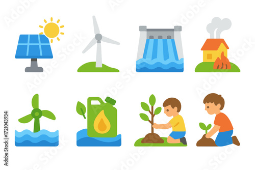Renewable energy and environmental conservation in soft gradient style