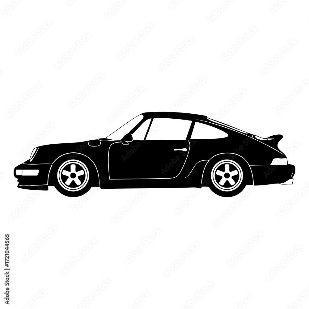 Obraz premium Classic Sports Car Silhouette Elegant Design in Black and White