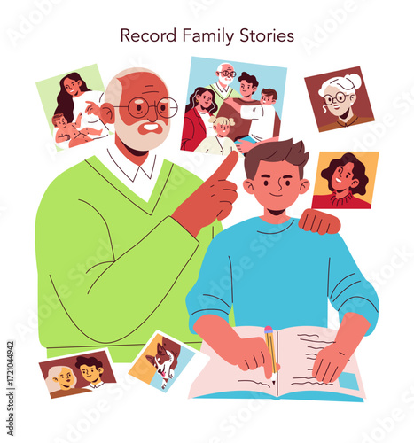 Recording Family Memories in a Creative Illustration
