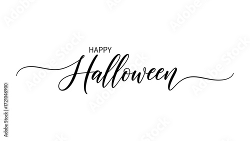 Happy Halloween: A graceful calligraphic rendering wishes a spirited Happy Halloween. It's perfect for seasonal greeting, invitation, or celebratory artwork.