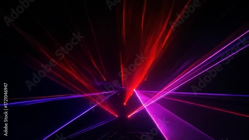 Wallpaper Mural Abstract red and purple laser beams cutting through dark space Torontodigital.ca