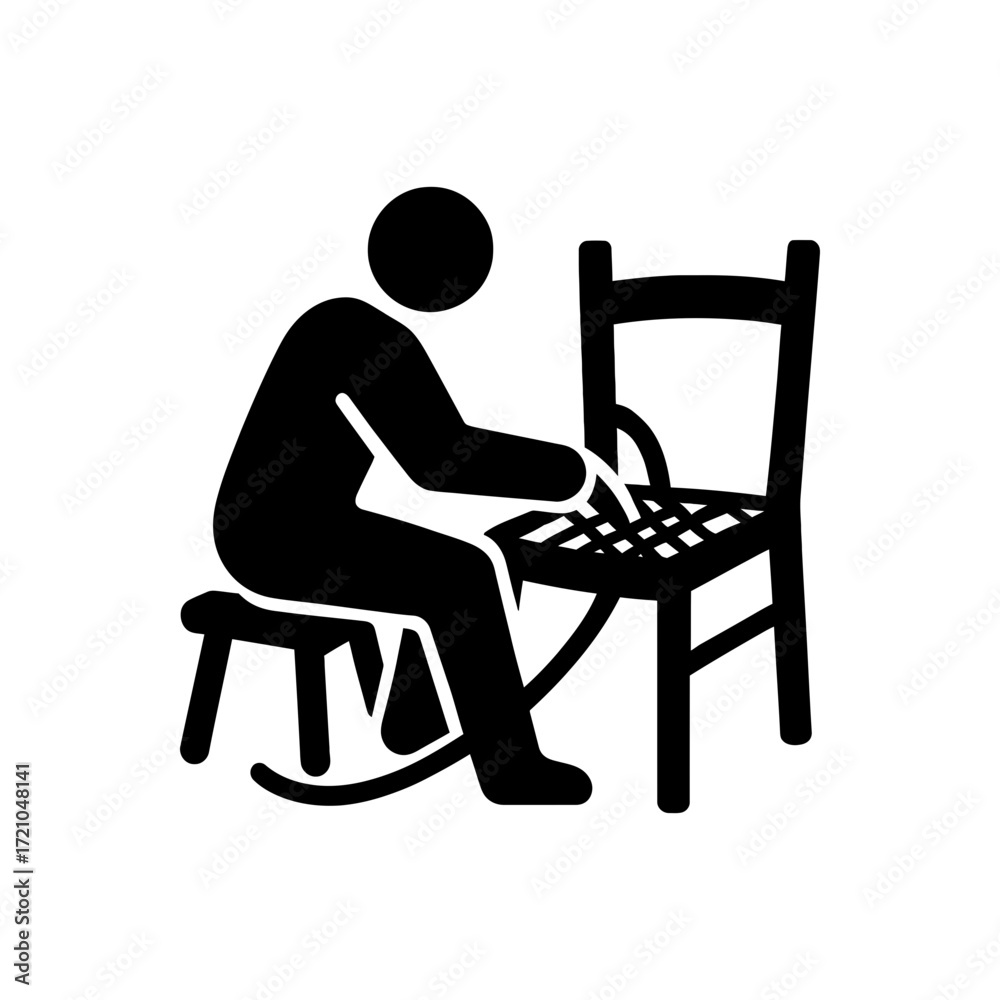 Fototapeta premium Wicker Chair Weaver Icon