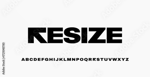 Modern Minimalist Bold Font Technology and Science. Digital typography vector illustration design. Sci-fi, business, movie, magazine, fashion font