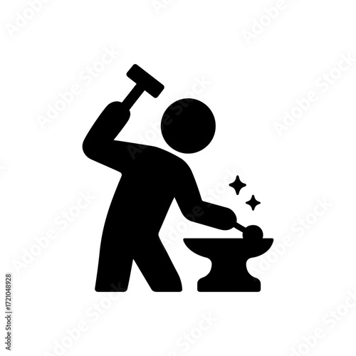 Blacksmith Forging Metal Icon