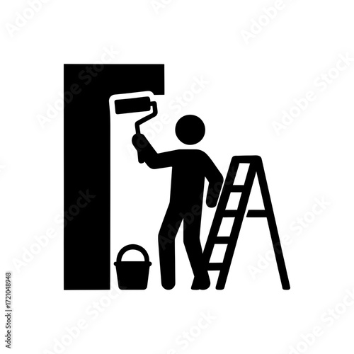 House Painter Worker Icon