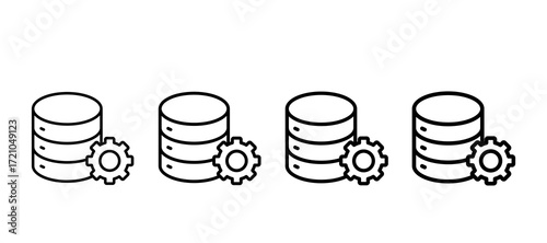 Database Management Multiple Line Icon Element