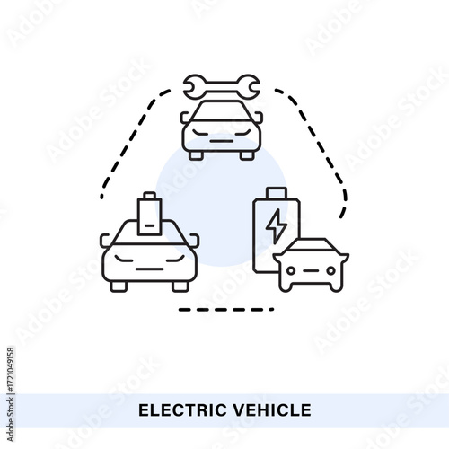 Electric Vehicle Icon  EV Charging, Car Battery, Auto Repair, and Sustainable Transport
