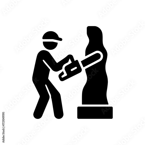 Chainsaw Sculptor Worker Icon
