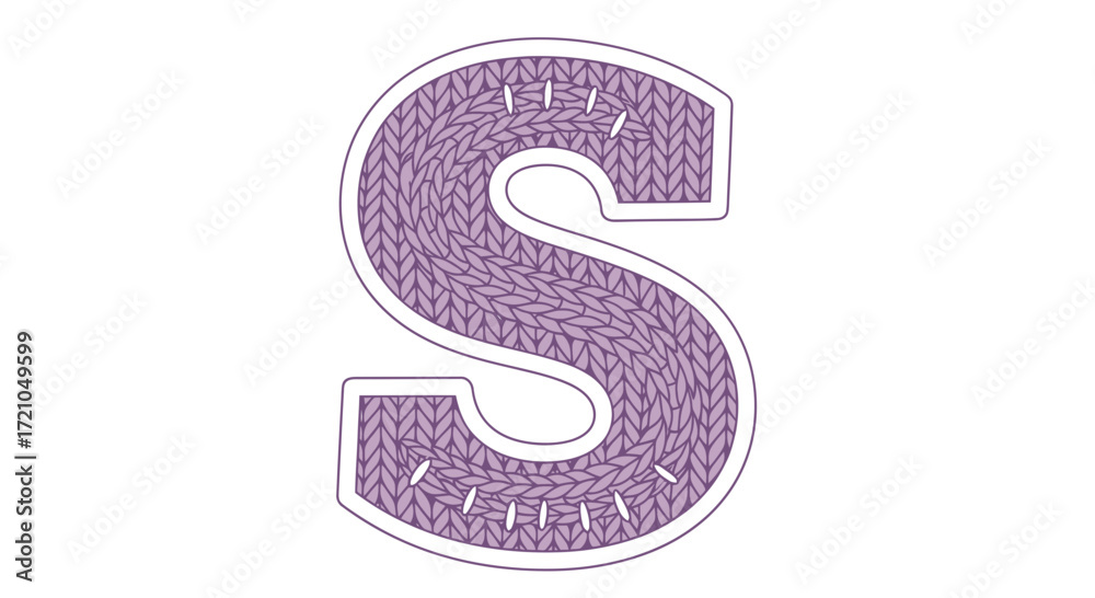 Naklejka premium Intricate Letter 'S' Design Detailed Purple Pattern and Decorative Elements