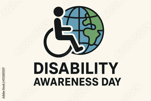 Persons with Disabilities Awareness Flat Vector Illustration with Accessibility Symbol