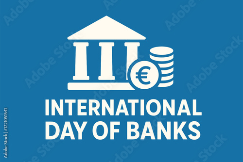 International Day of Banks with Finance Icons