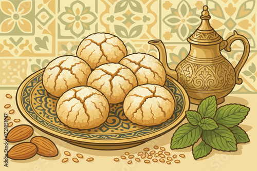 Ghriba Moroccan Cookie Serving Elements