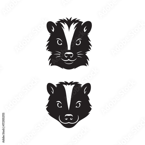 Skunk Face Silhouette Vector

Black and White Skunk Head Illustration

Skunk Animal Face Outline Design
