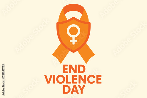 Elimination of Violence against Women Awareness Flat Vector Illustration with Symbolic Icon
