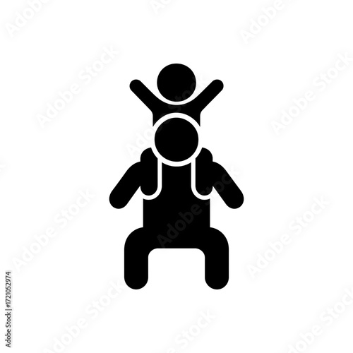 Father teaching fun icon