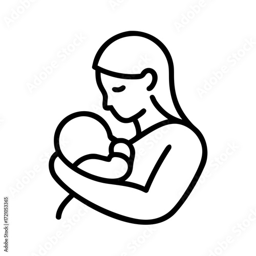 Mother holding baby in a nurturing embrace 