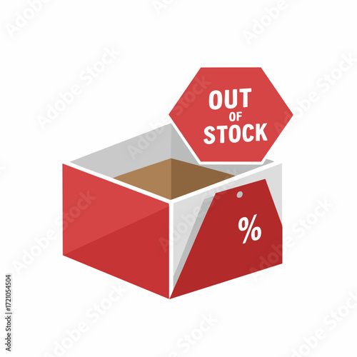 Flat Style Out Of Stock Box Packaging Sale Discount Offer
