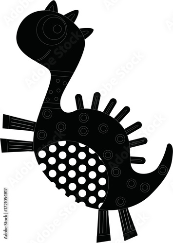 dinosaurus black and white .eps