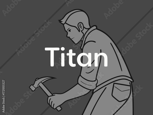Powerful Spartan Warrior with Axe, Ready for Battle, for Titan Esports Logo