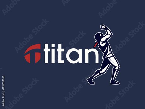 Powerful Spartan Warrior with Axe, Ready for Battle, for Titan Esports Logo