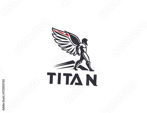 Powerful Spartan Warrior with Axe, Ready for Battle, for Titan Esports Logo