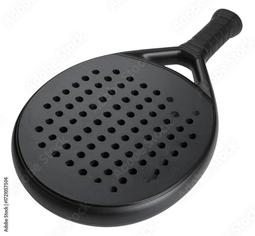 padel racket in black color isolated on white background