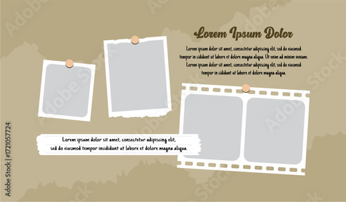 Pictures or photos frame collage comics page grid layout abstract photo frames and digital photo wall template