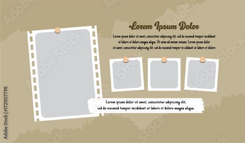 Pictures or photos frame collage comics page grid layout abstract photo frames and digital photo wall template