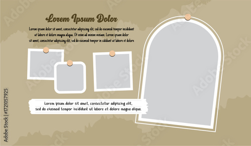 Pictures or photos frame collage comics page grid layout abstract photo frames and digital photo wall template