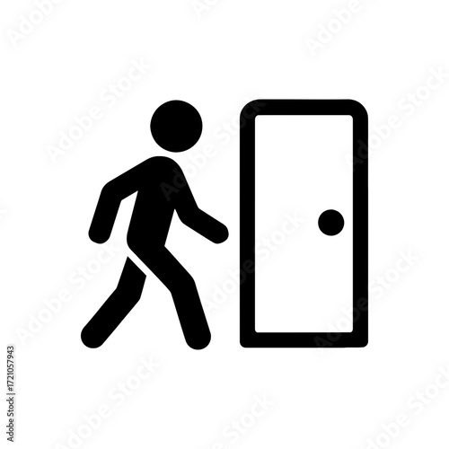 Man leaving a room icon