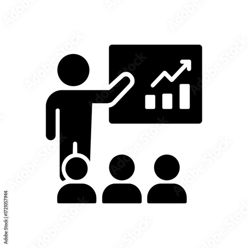 Man giving presentation icon