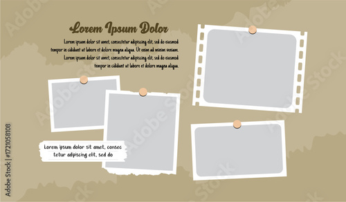 Pictures or photos frame collage comics page grid layout abstract photo frames and digital photo wall template