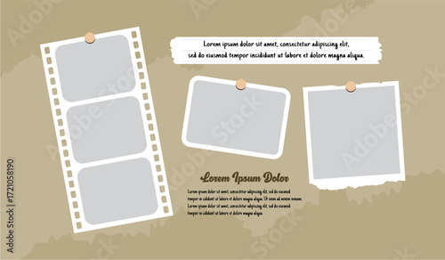 Pictures or photos frame collage comics page grid layout abstract photo frames and digital photo wall template