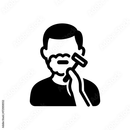 Man shaving his face icon