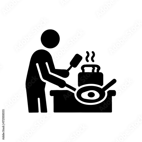 Man cooking a meal icon